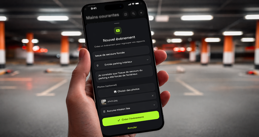 Argon agent - saisi d'un &eacute;v&eacute;nement